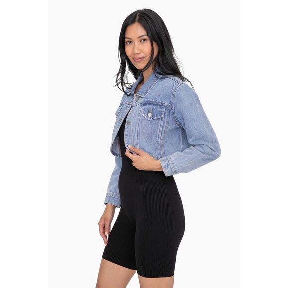 42 - Denim Cropped Jacket - Picture 4 of 5